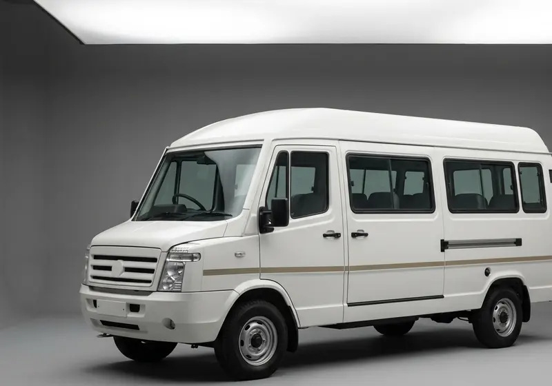 White Force Tempo Traveller 17-seater minibus for group travel from Ahmedabad